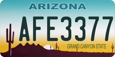 AZ license plate AFE3377