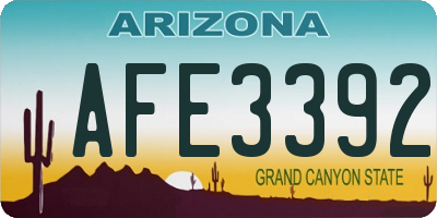 AZ license plate AFE3392