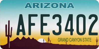 AZ license plate AFE3402