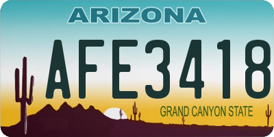 AZ license plate AFE3418