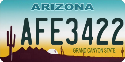 AZ license plate AFE3422