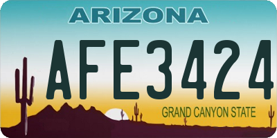 AZ license plate AFE3424
