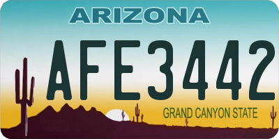 AZ license plate AFE3442