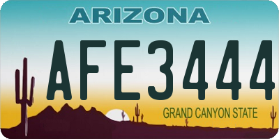 AZ license plate AFE3444