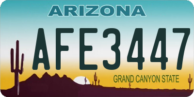 AZ license plate AFE3447