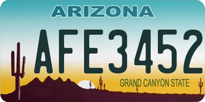 AZ license plate AFE3452
