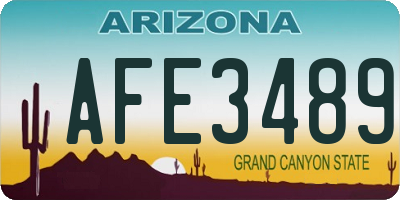 AZ license plate AFE3489