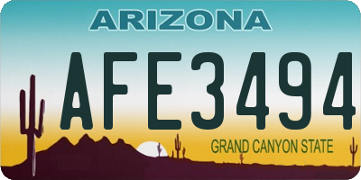 AZ license plate AFE3494