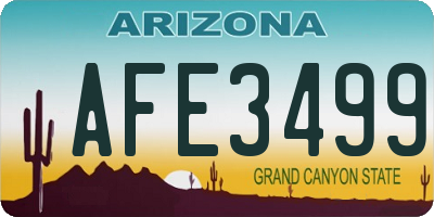 AZ license plate AFE3499