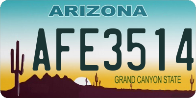 AZ license plate AFE3514