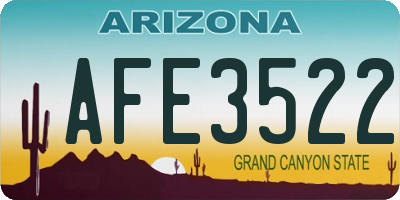 AZ license plate AFE3522