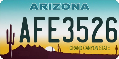 AZ license plate AFE3526