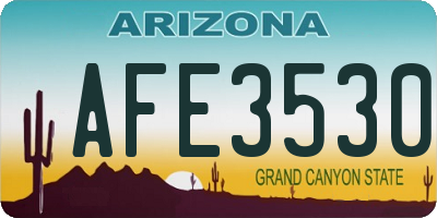 AZ license plate AFE3530