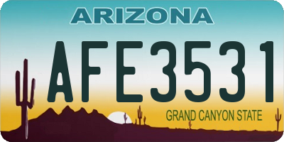 AZ license plate AFE3531