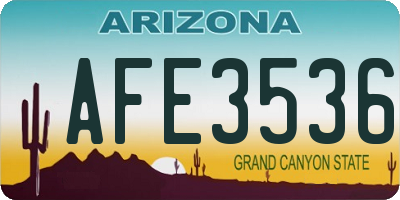 AZ license plate AFE3536