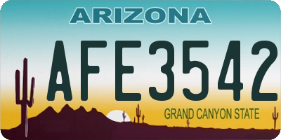 AZ license plate AFE3542