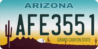 AZ license plate AFE3551
