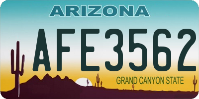 AZ license plate AFE3562