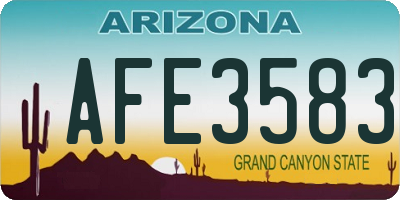 AZ license plate AFE3583
