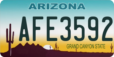 AZ license plate AFE3592