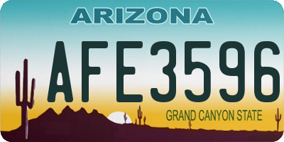 AZ license plate AFE3596