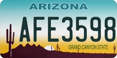 AZ license plate AFE3598