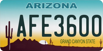 AZ license plate AFE3600