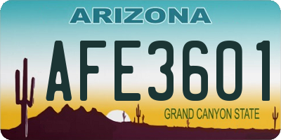 AZ license plate AFE3601