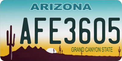 AZ license plate AFE3605