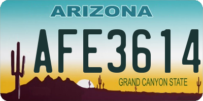 AZ license plate AFE3614