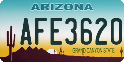 AZ license plate AFE3620