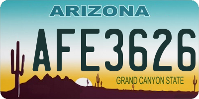 AZ license plate AFE3626