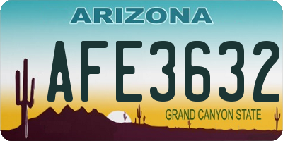 AZ license plate AFE3632