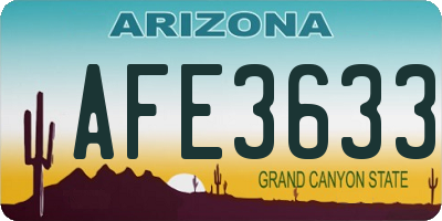 AZ license plate AFE3633