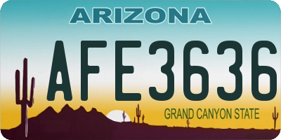 AZ license plate AFE3636