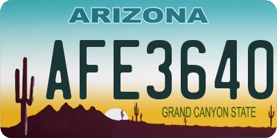 AZ license plate AFE3640