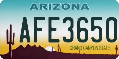 AZ license plate AFE3650