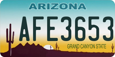 AZ license plate AFE3653