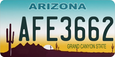 AZ license plate AFE3662