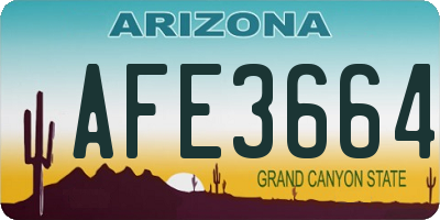 AZ license plate AFE3664