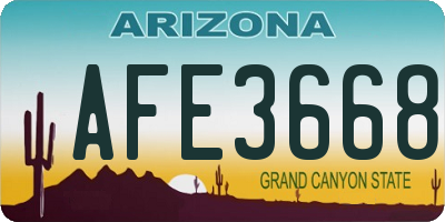 AZ license plate AFE3668