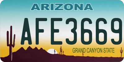 AZ license plate AFE3669