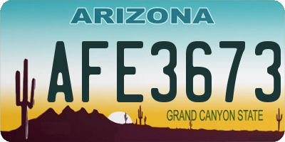 AZ license plate AFE3673