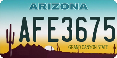 AZ license plate AFE3675