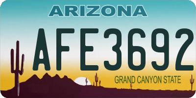 AZ license plate AFE3692