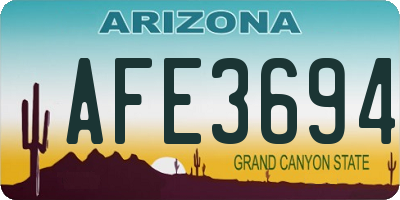 AZ license plate AFE3694