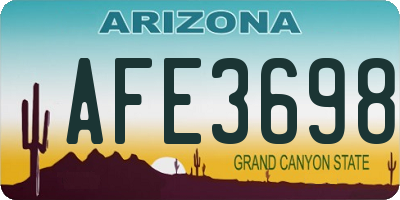 AZ license plate AFE3698