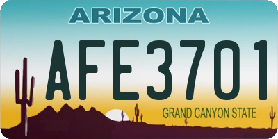 AZ license plate AFE3701
