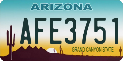 AZ license plate AFE3751