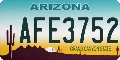 AZ license plate AFE3752